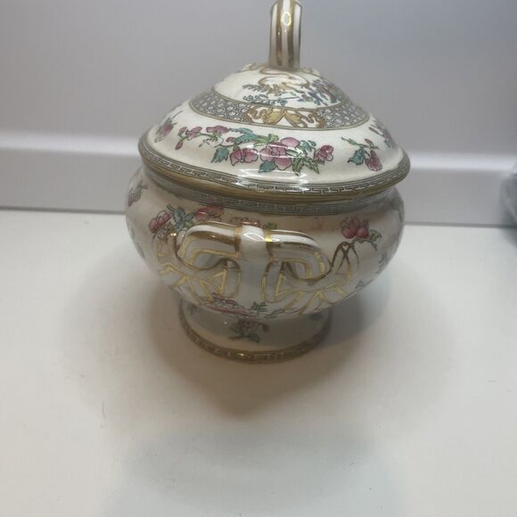 Antique MINTON INDIAN TREE Small Tureen or Sugar Server - Picture 2 of 12